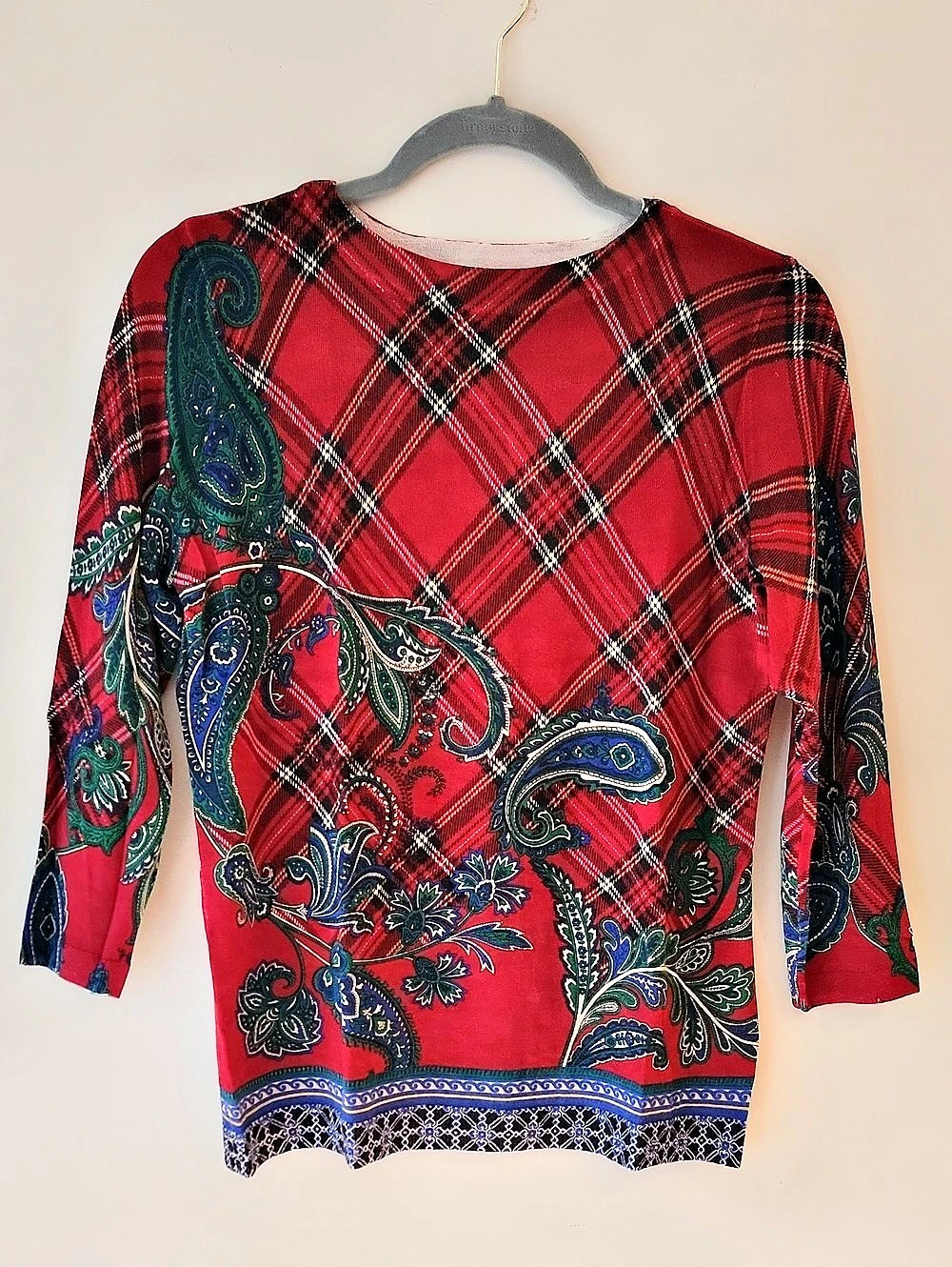 Talbots Merino Wool Plaid Sweater - Size Mp